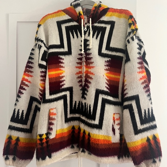 Multicolor Geometric Pattern 100% Wool Jacket - Picture 2 of 2